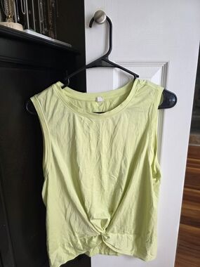 Yogalicious Light Lime Knot-Front Sleeveless Tee